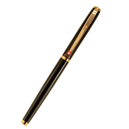 Swiss Military - Gold Plated Roller Ball Pen - (Black) - RB6
