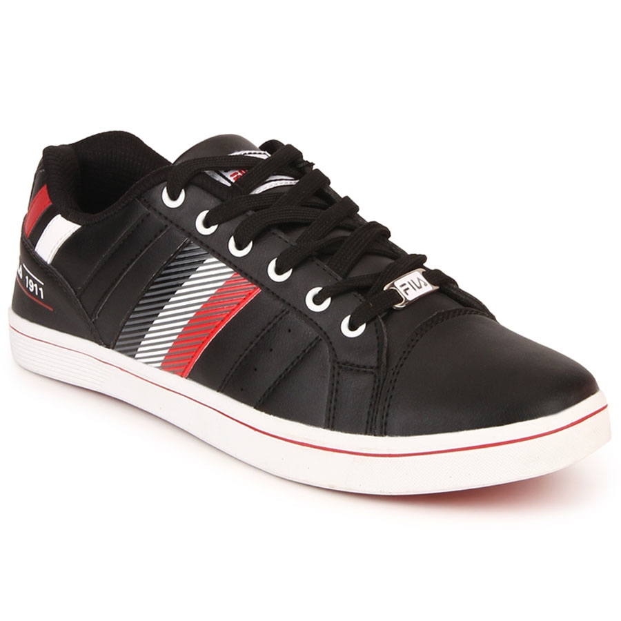 Fila men black sales & red lifestyle shoes