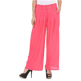 W Pink Viscose Regular Fit Pants 17FE60381-11903