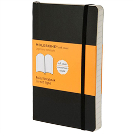 Moleskine Black Ruled Soft Pocket Notebook WP00854