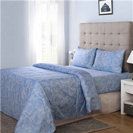 Maspar Print Blue King Bed Sheet with 2 Pillow Covers BS-CLPBM-BL27544