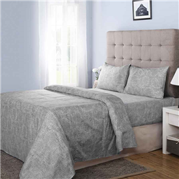 Maspar Print Grey King Bed Sheet with 2 Pillow Covers BS-CLPBM-GR27546