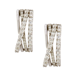 Blues Jewellery-Contemporary Diamond Half Hoop Earring DE0101