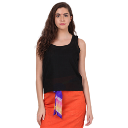 Prathaa Basic Black Sleeveless Top - RNG17To05