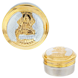 Sri Jagdamba Pearls Laxmi Golden Silver Kumkum Dabbi