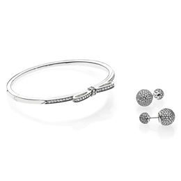 Pandora Charmed & Cherished Bracelet and Earrings Set