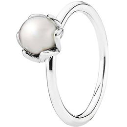 Pandora Cultured Elegance Stackable White Pearl Ring
