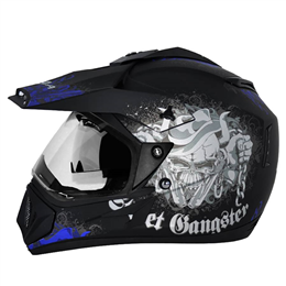 Vega Offroad D-V Gangster Dull Black Blue Helmet