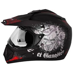 Vega Offroad D-V Gangster Dull Black Red Helmet