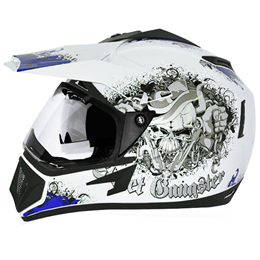 Vega Offroad D-V Gangster White Blue Helmet