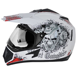 Vega Offroad D-V Gangster White Red Helmet