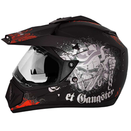 Vega Offroad D-V Gangster Dull Black Orange Helmet