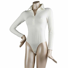 Falke String Bodysuit Blouse with buttons - Ivory