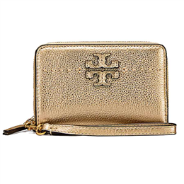 Tory Burch Mcgraw Metallic Bi-Fold Wallet - 46169-Gold