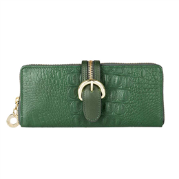 Hidesign Harajuku W2(Rf) Green Leather Women's Clutch - 8903439467470