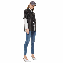 Topshop Moto Mid Blue Raw Hem Jamie Jeans 02Y53MMDT
