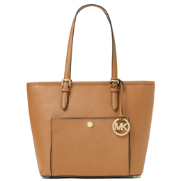 Michael Kors Jet Set Travel Medium Leather Tote - Acorn