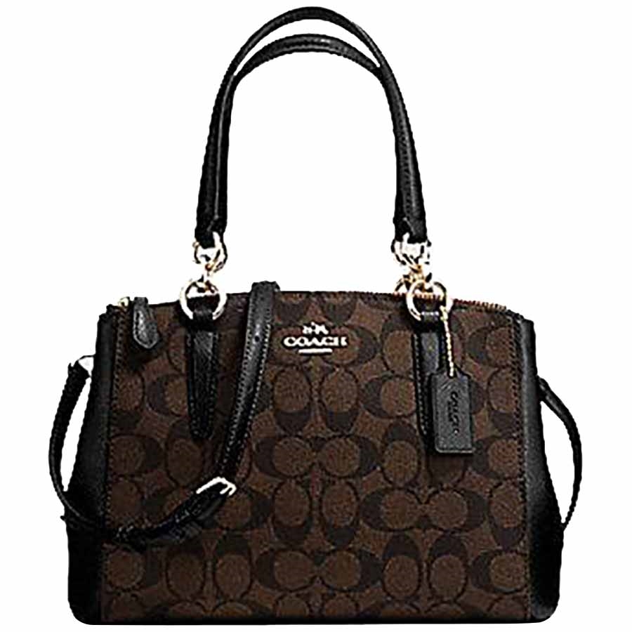 COACH Signature Mini Christie Carryall Bag Crossbody (Brown/Black