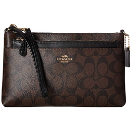 Coach Signature Brown PVC Pop Pouch