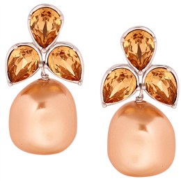 Isharya Pearl Cluster Champagne Earring