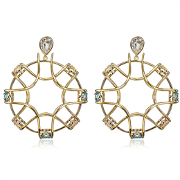 Isharya Shimmering Gold Earring - Aqua