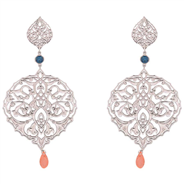 Eina Ahluwalia Persian Jaal Drop Earring Silver