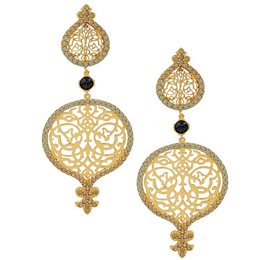 Eina Ahluwalia Persian Jall Outline Blue Earring