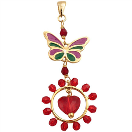 Manish Arora Butterfly and Heart Pendant