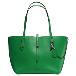 Coach Polished Pebbled Leather Market Tote - Green