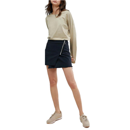 Asos Weekday Exposed Zip Asymmetric Raw Hem Mini Skirt