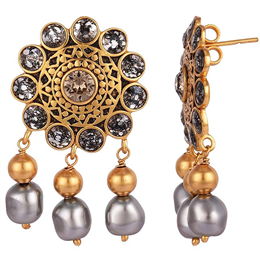 JJ Valaya Ranas of Kachch Flower Drop Earrings