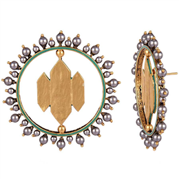 JJ Valaya Ranas of Kachch Full Moon Stud Earrings