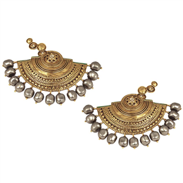 JJ Valaya Ranas of Kachch Half Circle Earrings