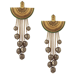 JJ Valaya Ranas of Kachch Moon Drop Earrings