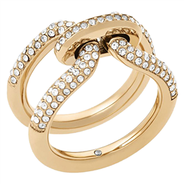 Michael Kors Pave Gold-Tone Link Ring MKJ6974