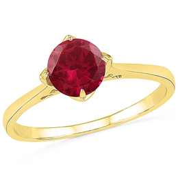 Sri Jagdamba Pearls Round Ruby Ring - RS100407-LRU