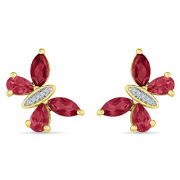 Sri Jagdamba Pearls Precious Ruby Earrings - EQ103391-LRU