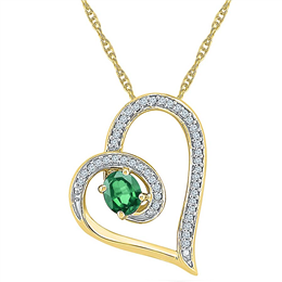 Sri Jagdamba Pearls Loveable Emerald Sapphire Pendant - PH101052-LEM