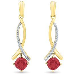 Sri Jagdamba Pearls Passion Ruby Earrings - EF103056-LRU