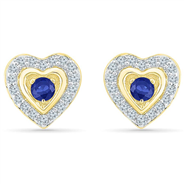 Sri Jagdamba Pearls Cutie Blue Sapphire Earrings - EH201020-LBS