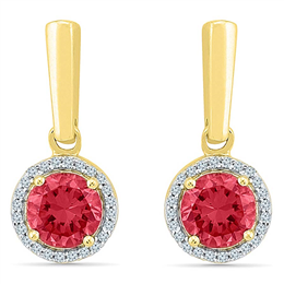 Sri Jagdamba Pearls Real Ruby with Diamond Earrings - EF103008-LRU