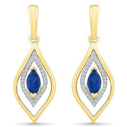 Sri Jagdamba Pearls Light of Love Blue Sapphire Diamond Earrings