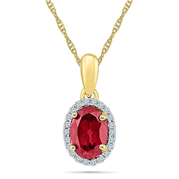 Sri Jagdamba Pearls Ruby with Diamond Pendant - PF101588-LRU