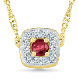 Sri Jagdamba Pearls Ruby 18Kt Gold & Diamond Pendant - PF201031-LRU