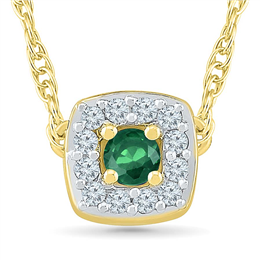 Sri Jagdamba Pearls Emerald 18Kt Gold & Diamond Pendant PF201031-LEM