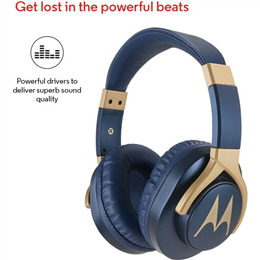 Motorola Pulse 3 Max Headphones (Blue Gold)