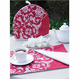 Maspar Red 6 Pc Napkins with Tea Cozy & Tray Cloth ST-ELMTL-RD27848