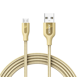 Anker Powerline+ Micro B Cable (6Ft) with Pouch - Golden