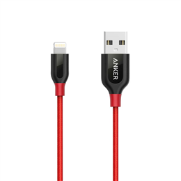 Anker Powerline+ Lightning Cable (3Ft) with Pouch - Red