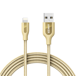 Anker Powerline+ Lightning Cable (6Ft) with Pouch - Golden